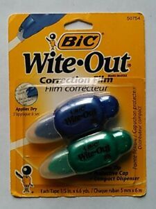 BIC 2-Pack 1/5 in. x 6.6 yd. Wite-Out Correction Film Tape with Dispenser