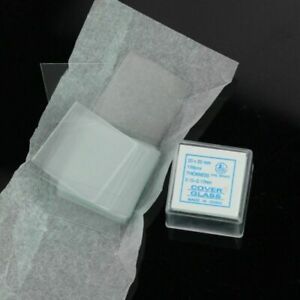 Microscope Transparent Slides Slip Cover Preparation Specimen Observation 100pcs