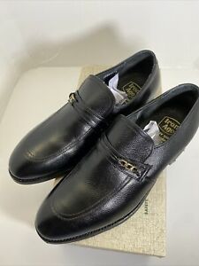Vtg Iron Age Safety Shoes 8.5E Men&#039;s Black Steel Toe Loafers Bostonian NOS