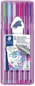 STAEDTLER triplus fineliner, Pens 0.3mm, 6 Unicorn Themed Colors