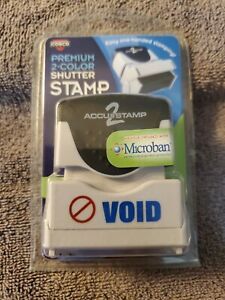 ACCU-STAMP2® VOID Stamp, Shutter Pre-Inked Blue Stamp 1/2&#034; x 1-5/8&#034;