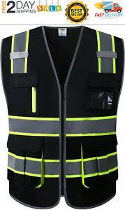 Chalecos Reflectantes De Trabajo Seguridad Para Hombre Mujer Work Vest Gift New