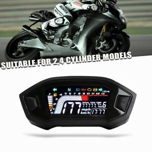 Motorcycle LCD Instrument Universal Speedometer 13000 RPM for 1,2,4 Cylinder DH8