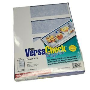VersaCheck Refills 750 Blank Checks Classic Style Blue Form 3001 Item MVC/3001B