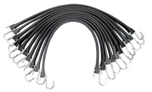 Lot of 12X Rubber Straps 21&#034; Long Heavy-Duty Tie Cord with Crimped Metal S Hooks