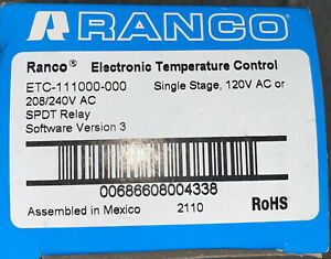 Ranco ETC-111000-000 Single Stage Electronic Temperature Control, 120/208/240V