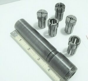 DA100 COLLET EXTENSION W/5 COLLETS 1&#034; DIA SHANK DA 100 KENNAMETAL OR OTHER LOT#1