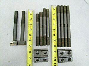 2 T-Slot Bolts - 8 Studs - 8 T-Slot Nuts  5/8&#034; 11 -  6&#034; - 8&#034; Length USED No Name