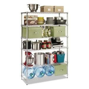 Alera Nsf Certified 6-Shelf Wire Shelving Kit, Six-Shelf, 48W X 18D X 72H, Black