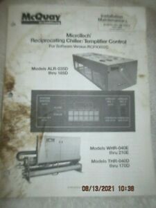 McQuay Chillers Templifier Control ALR-035D 185D WHR-040E 210E Service Manual