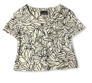 Alex Evenings, womens Casual Blouse, With and Black L, Made in China, Polyester