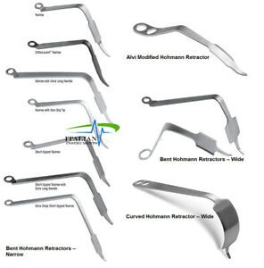 Bent Hohmann Retractors Narrow Instruments Set CE