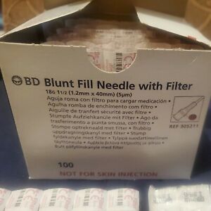 BD Blunt Fill Needle With Filter 18G  1-1/2&#034; 100 pcs [Not For Skin Injection]