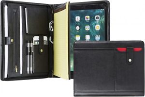 Genuine Leather Portfolio Case Professional Office Organizer Folder Business...