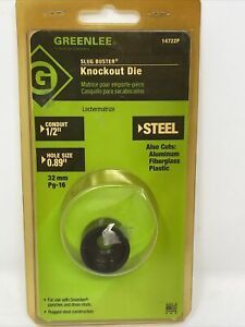 Greenlee 14722P Slug-Buster Knockout Die, For 1/2” Inch Conduit, New Old Stock