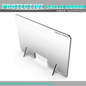 Sneeze Guard Plastic Protection Shield For Service Desk Checkout 32x24&#034;