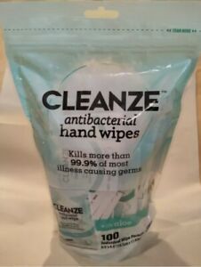 100 Cleanze Hand Wipes with Aloe - Individually Packaged 6.5 x 4.5