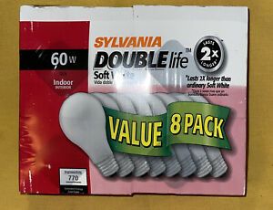 Sylvania Double Life 60 Watt Incandescent light bulbs Pack of 8