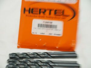 Lot of  12 HERTEL Jobber Drill Bits - 17/64&#034; / 118° / Black Oxide HSS - NEW