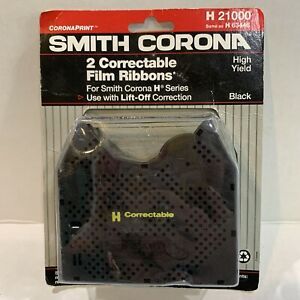 Smith Corona Correctable Typewriter Film 2 Pack Ribbons H21000 Same H63446 Black