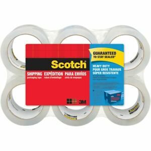 Scotch Heavy-Duty Shipping Packing Tape, Clear, 6 Rolls