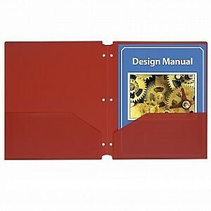 C-Line Products 32934 Two-Pocket Heavyweight Poly Portfolio Folder, Red - Bo