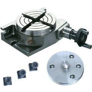 3” Inch Rotary Table 80mm H/V Low Profile Having 4 Milling Slots With Backplate.
