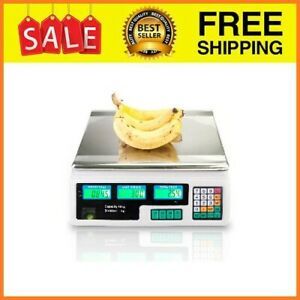 88LB 40KG Electronic Price Computing Scale | Digital Deli Food Produce White