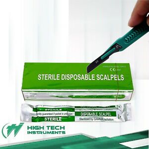 Disposable Scalpel Blades| #16 Sharp, Tempered Stainless-Steel Blades | Sterile