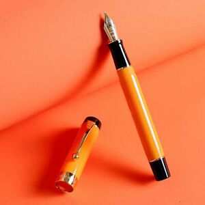 Jinhao Century 100 Acrylic Fountain Pen Medium Nib Yellowish Orange Without Box