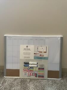 U Brands 3-in-1 Dry Erase Calendar Whiteboard, White and Gray, 3214U