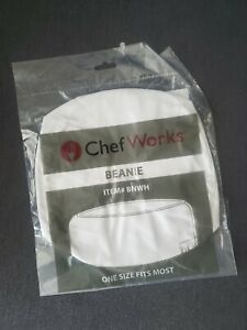 Set of 5 New Chef Works Beanie #BNWH White Culinary Uniform Food Service