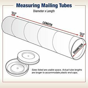 BOX USA Green Mailing Tubes with Caps 3 Inch x 36 Inch Pack of 24 for Shippin...