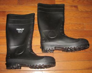 New  Black Tingley Mens Size 12 Neoprene Steel Toe Rubber Boots ASTM F2413-11