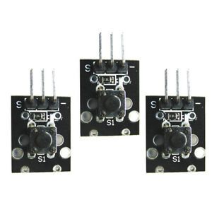 3Pcs KY-004 Tactile Switch 3 Pins Breakout Board Module Sensor for