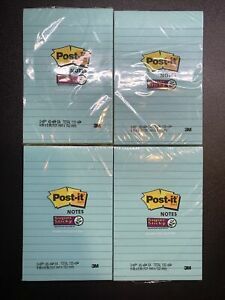 Post it Notes Super Sticky Blue Yellow Pink 4x6 Pack Of 4 Total 540 Sheets
