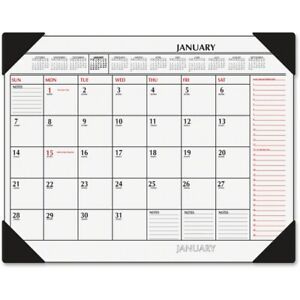 At A Glance AAGSK117000 Monthly Desk Pad Calendar, Red &amp; Black