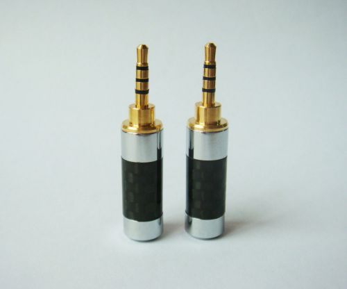 2x2.5mm 4 pole rhodium plated stereo earphones plug audio soldering connector for sale