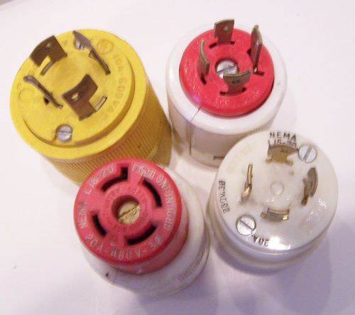 Lot of 4 Female receptacles &amp; Male plugs
