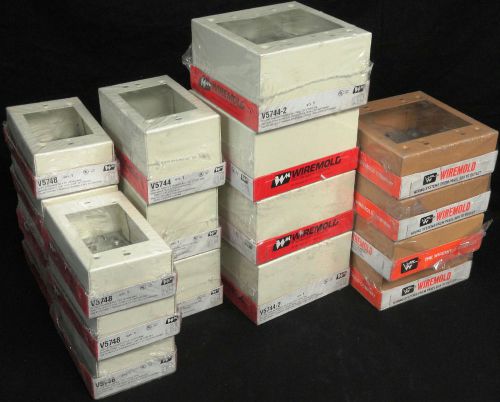 18x new wiremold receptacle boxes | 4x v5744-2 | 3x v5744 | 7x v5748 | 4x 5748-2 for sale