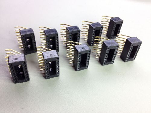 10 PCS 14 Pin Gold Right Angle IC LED Socket