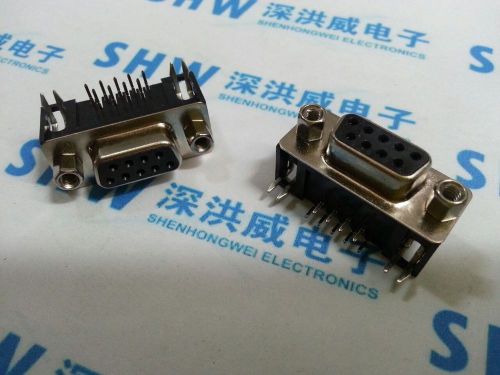 10 pcs D-SUB DB DR 9 Pin Female Right Angle PCB Connector 2 Rows DB9F Serial