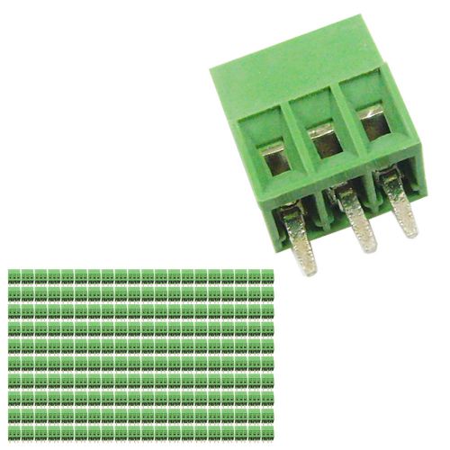 200 pcs 2.54mm Pitch 150V 6A 3P Poles PCB Screw Terminal Block Connector Green