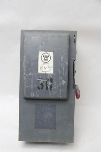 Westinghouse hu-363 heavy duty safety disconnect switch 100a 600v, fusible for sale