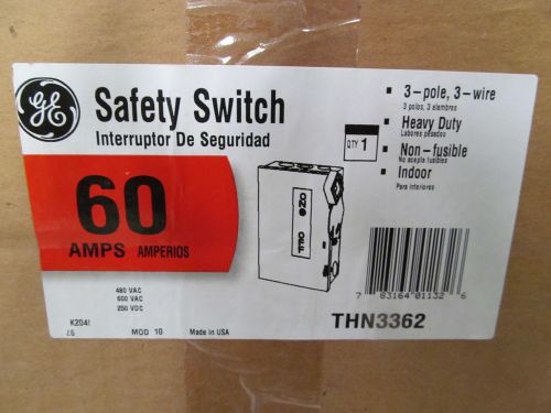 GE General Electric THN3362 Disconnect 60 Amp 3 Pole Non Fuse 600 V