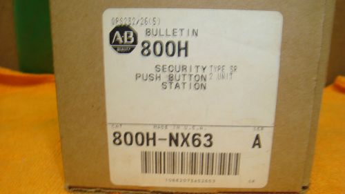 Allen Bradley 800H-NX63 Series A Security Push Button Station Type 3R  *NOS/IB