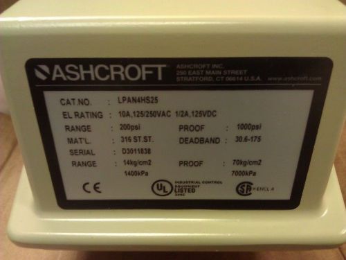 Nib ashcroft pressure switch lpan4hs25 for sale