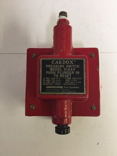 Chemetron Cardox Pressure Switch Model 41644 Push Plunger to Reset