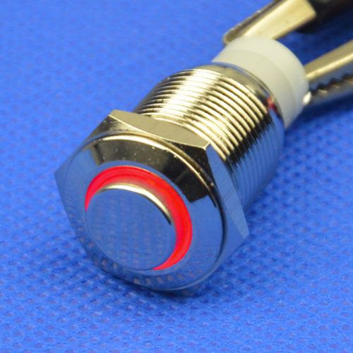 16mm red annular circle led latching push button switch dc 12v angel eye car for sale