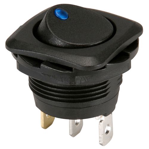 New nte 54-645-b spst round rocker switch w/blue led 2v 060-930 (5 pk) for sale